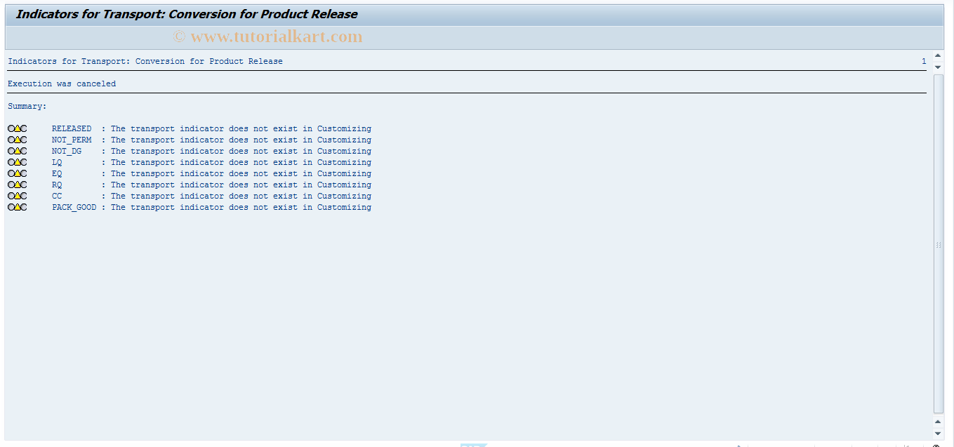 SAP TCode DGUT - Migrate Indicators for Transport