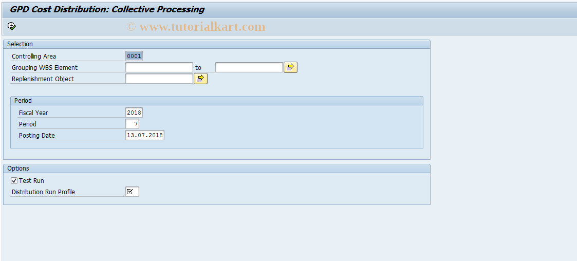 SAP TCode DIS01N - Distribution: Collective processing