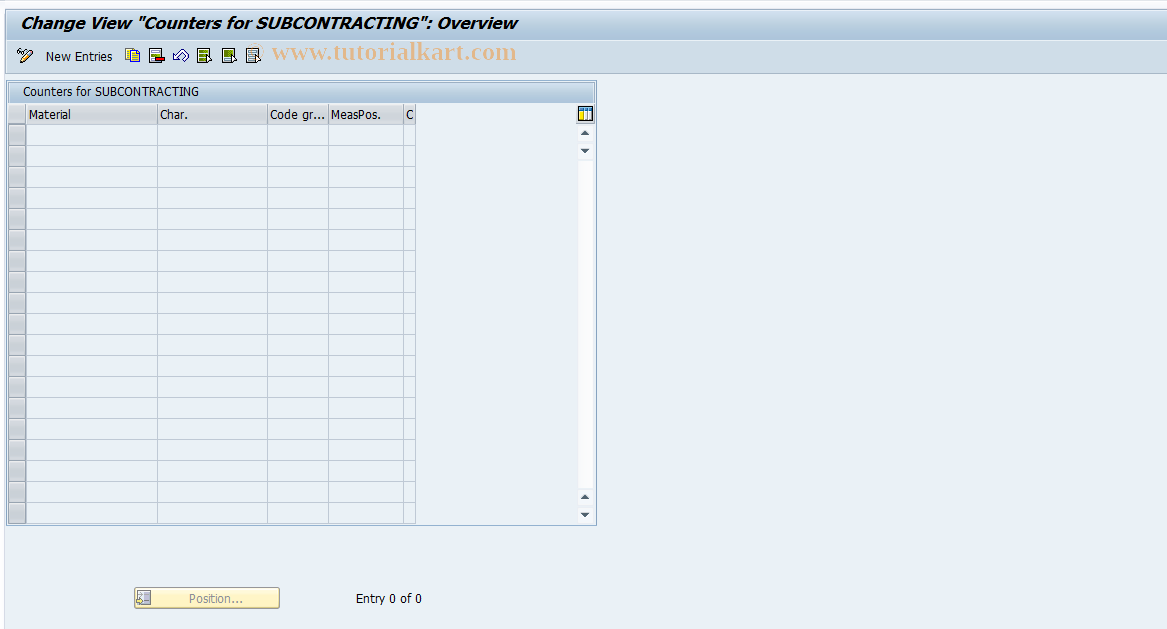 SAP TCode DI_SCCOUNT - Meas.Point for Subcontracting