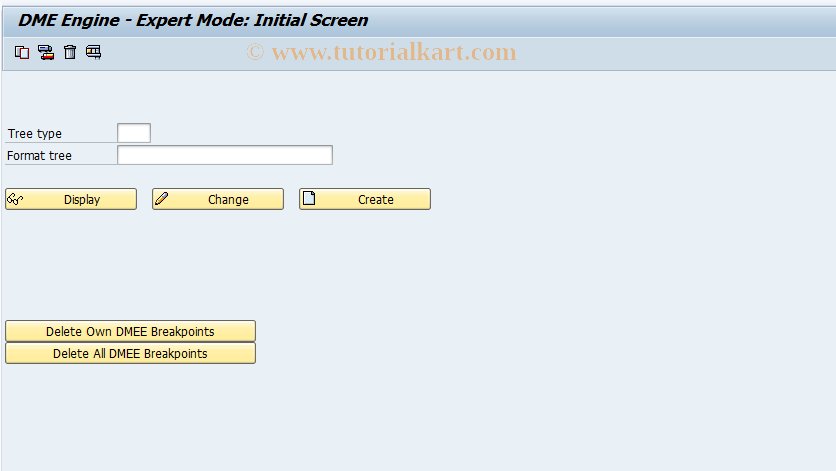 SAP TCode DMEE_DEBUG - DMEE: Format Tree Expert Mode