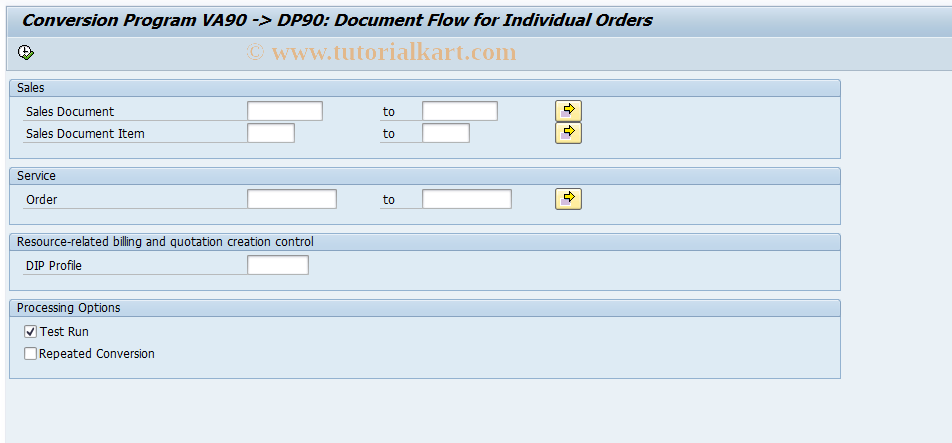 SAP TCode DP70 - Conversion of Individual Orders