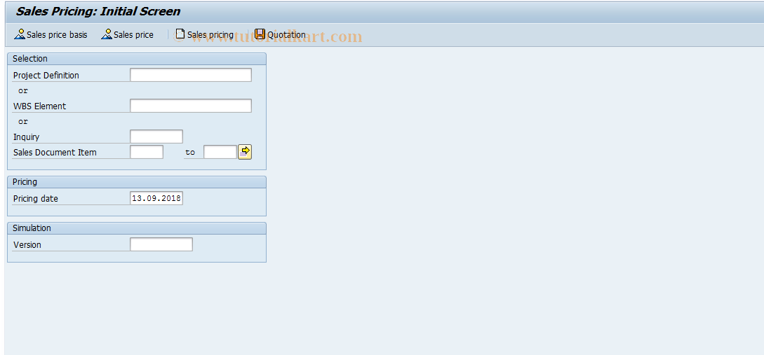 SAP TCode DP81 - PS: Sales Pricing