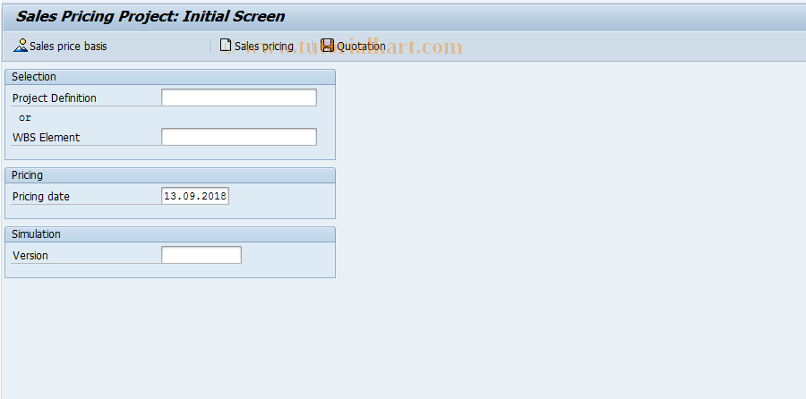 SAP TCode DP82 - PS: Sales Pricing Project