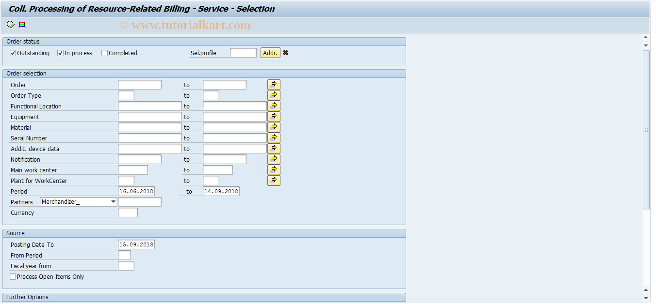 SAP TCode DP97 - Res-Relative Billing Collect. Procurement -Srvc
