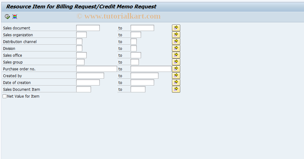 SAP TCode DP98 - Resource for Billing Request