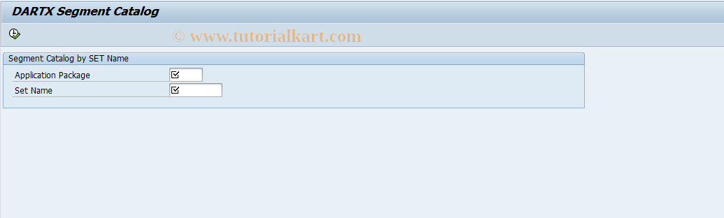 SAP TCode DXCS - DARTX Segment Catalog