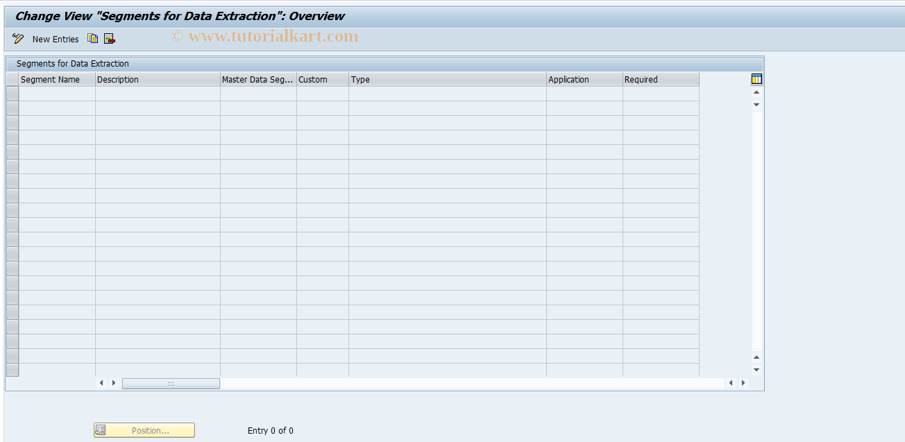 SAP TCode DXX02 - DARTX Segment Maintenance