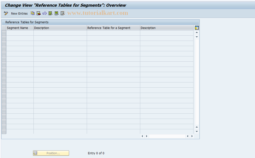 SAP TCode DXX06 - DARTX Reference Table Maintenance