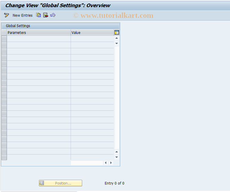 SAP TCode DXX09 - DARTX Global Settings Maintenance