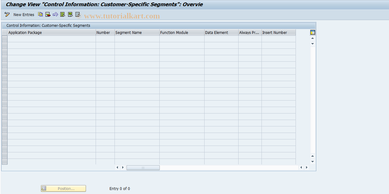 SAP TCode DXX13 - DARTX Maintain Customer Seg. Control