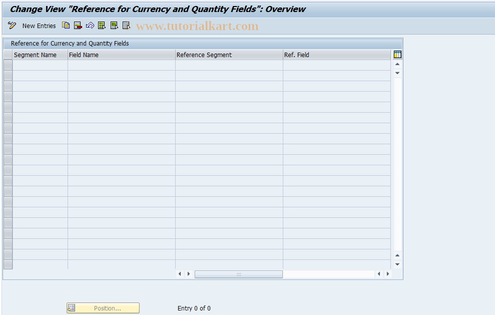 SAP TCode DXX14 - DARTX Maintain Reference Crcy/Qty