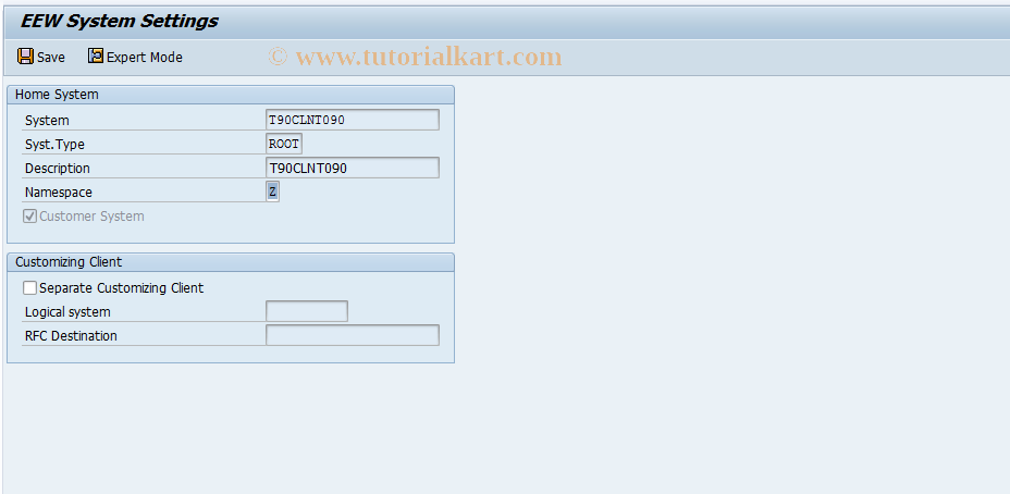 SAP TCode EEWC - System Data Maintenance