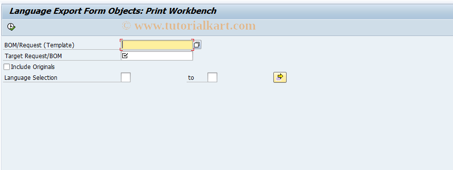 SAP TCode EFTRLANGVEC - Language Transport Form Objects