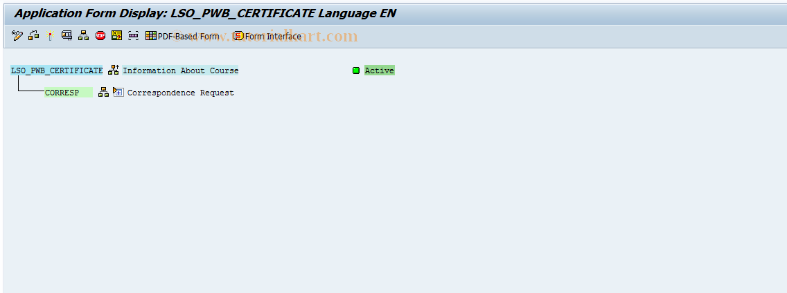 SAP TCode EFUD - Print Workbench: Application Form