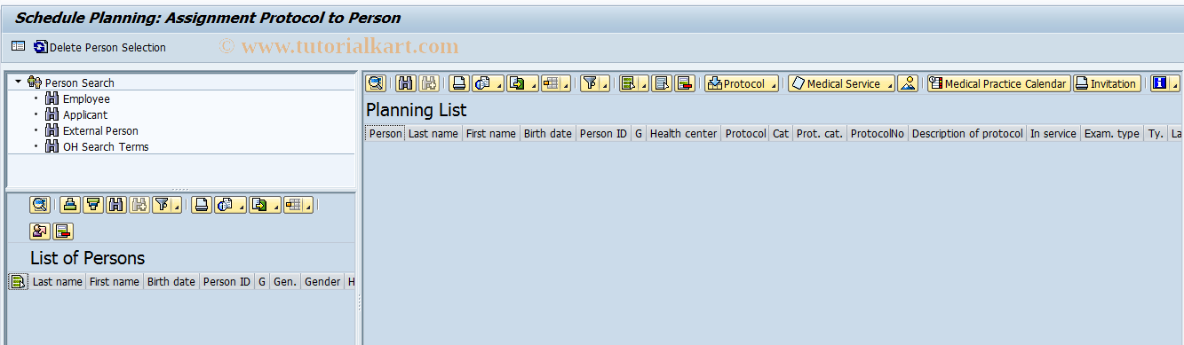 SAP TCode EHSASSIGN - Assignment Protocol to Person