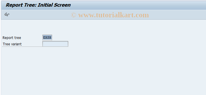 SAP TCode EHSEVAL00 - Occupational Health Report Tree