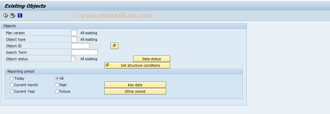 SAP TCode EHSEXIST0 - Existing objects