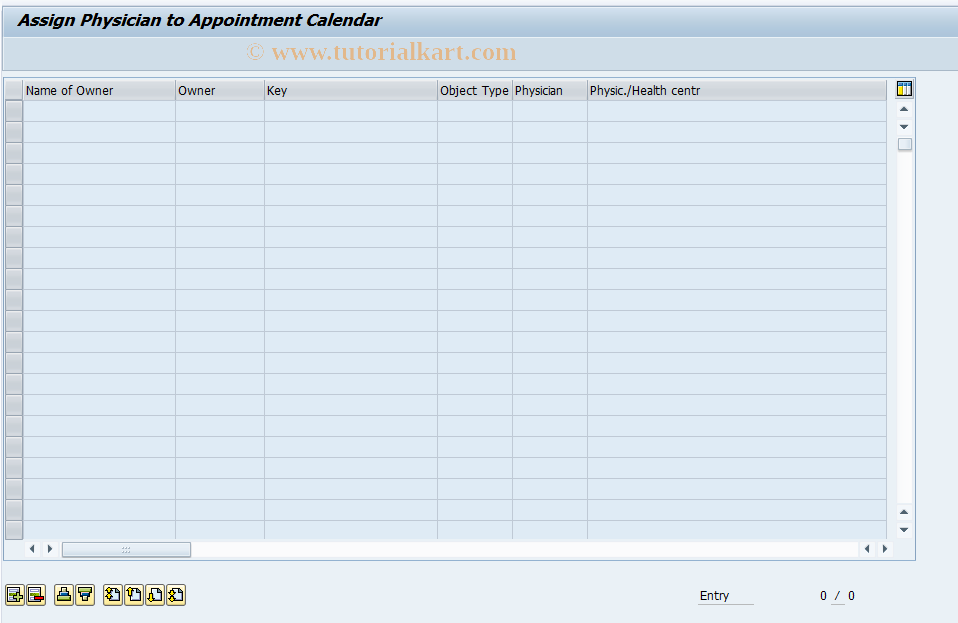 SAP TCode EHSH_D_CALPHYS - Assignment Physician to Calendar