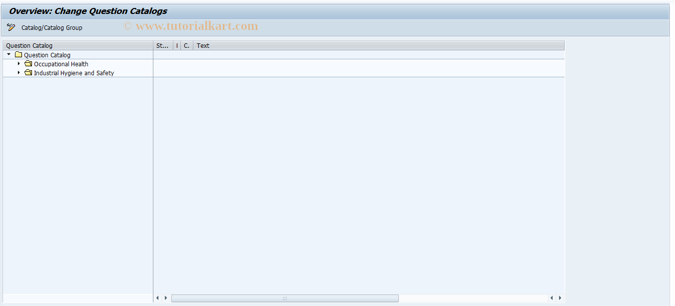 SAP TCode EHSQCATOH - Question catalog