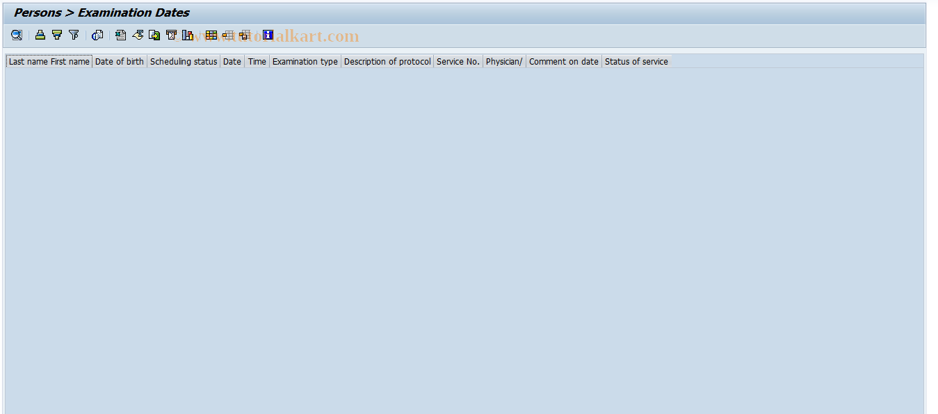 SAP TCode EHSSERV30 - Display Appointment List