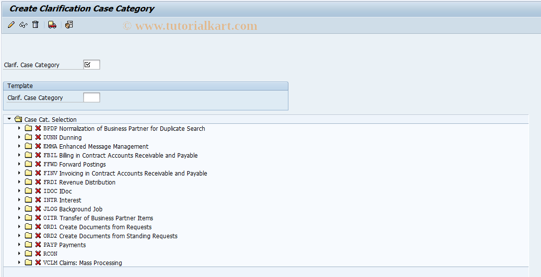 SAP TCode EMMACCAT1 - Create Case Category