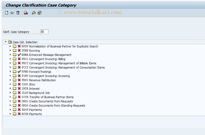 SAP TCode EMMACCAT2 - Change Case Category