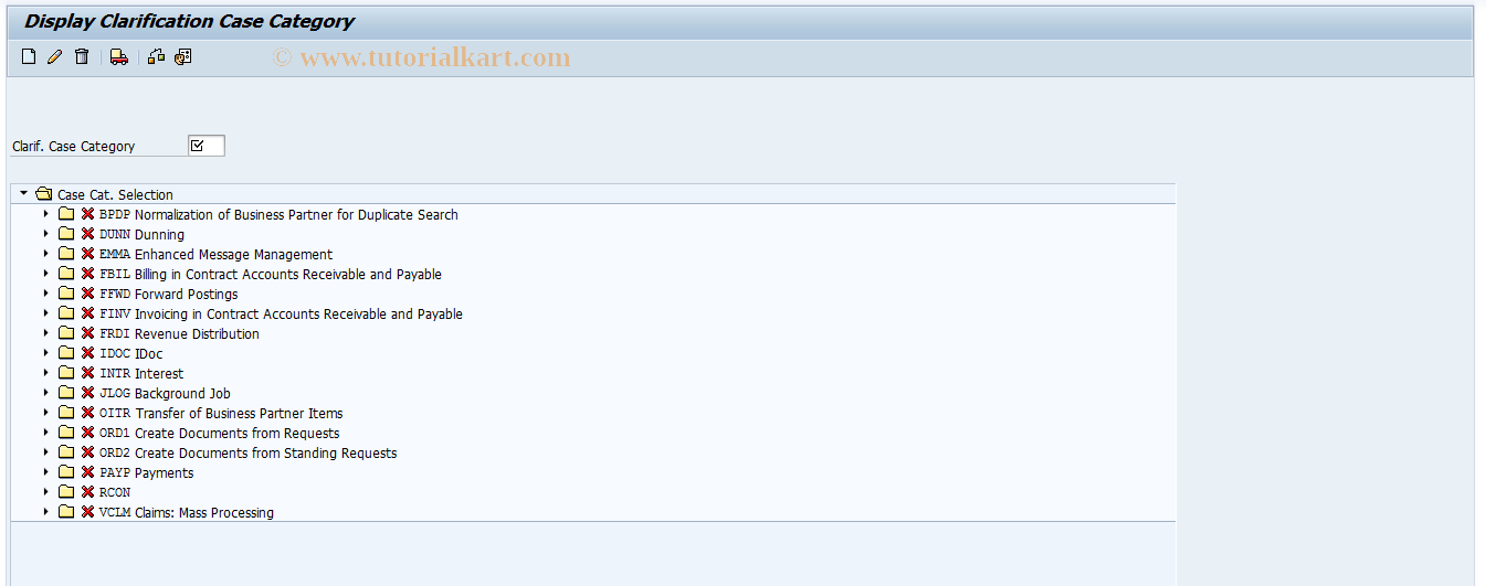 SAP TCode EMMACCAT3 - Display Case Category