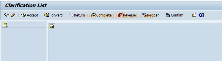 SAP TCode EMMACLS - Case List with Shortcut Keys