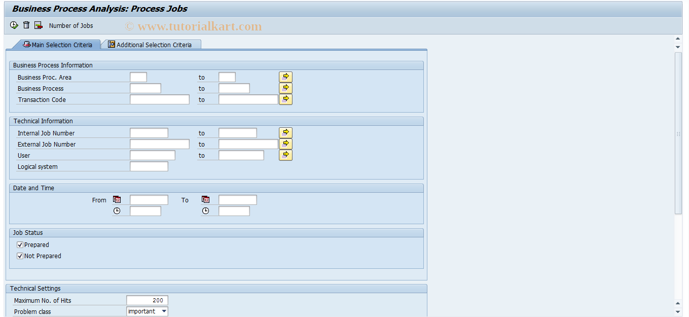 SAP TCode EMMAJP - Process Job