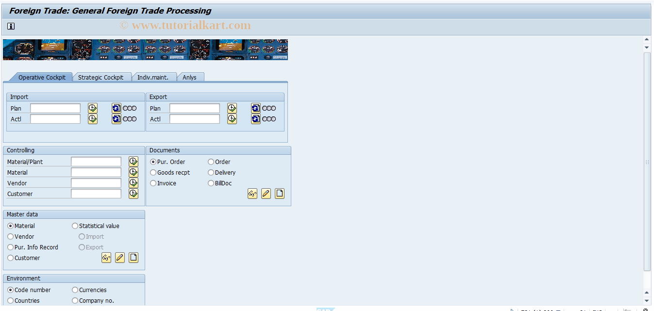 SAP TCode EN99 - General Foreign Trade Processing
