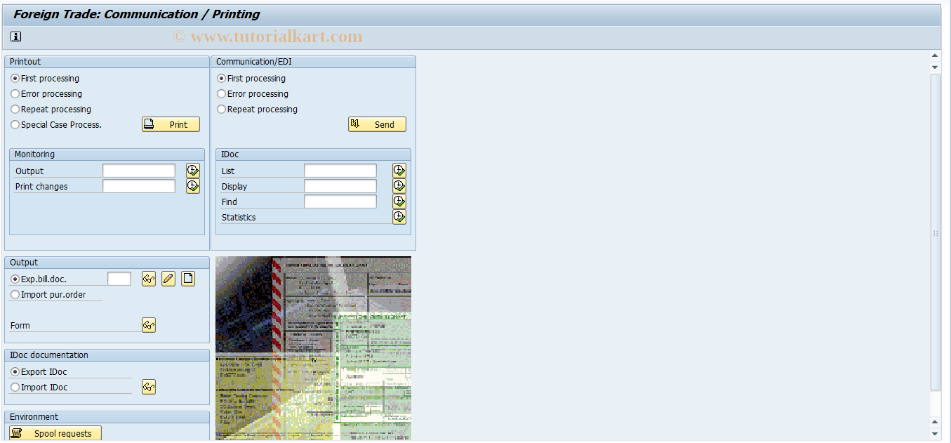 SAP TCode ENCO - Printing / Communication