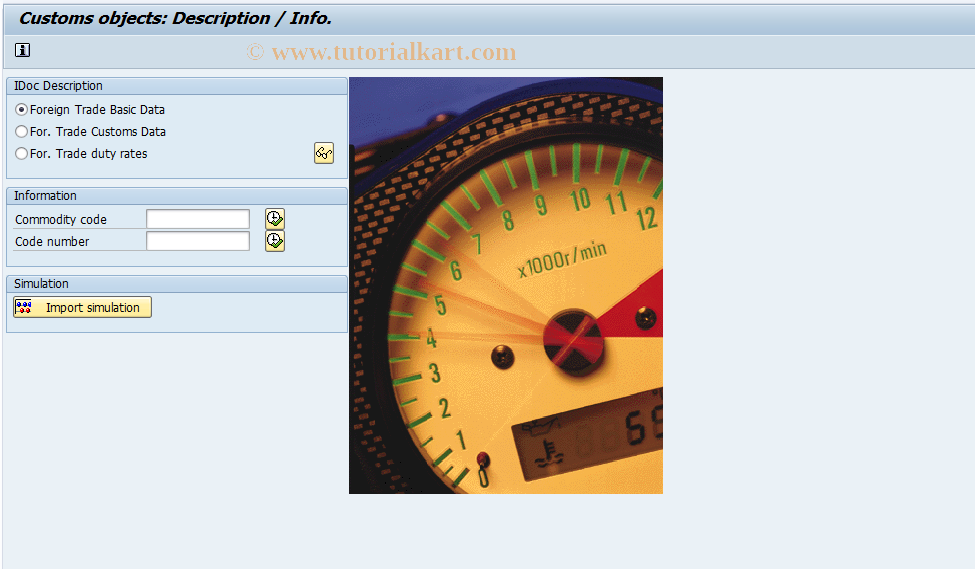 SAP TCode ENZD - Customs Objects: Documentation/Info.