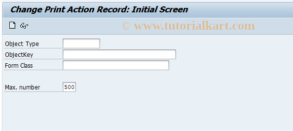 SAP TCode EPA2 - Change Print Action Record