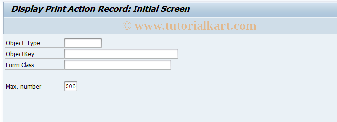 SAP TCode EPA3 - Display Print Action Record