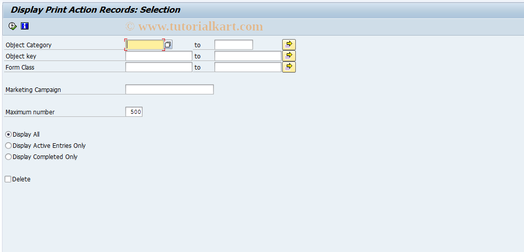 SAP TCode EPAR - List Print Action Records