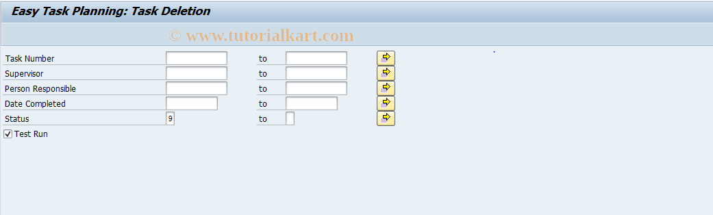 SAP TCode ETP_DELETE_TASKS - Deleting tasks