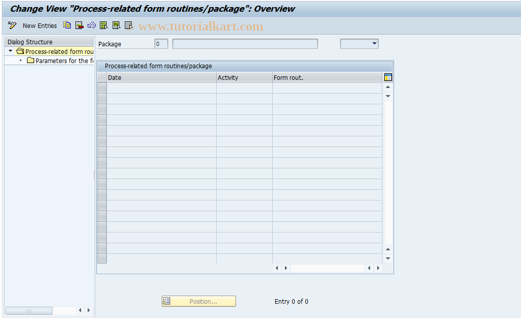 SAP TCode EW06 - EMU Convert : Form Routines per Package