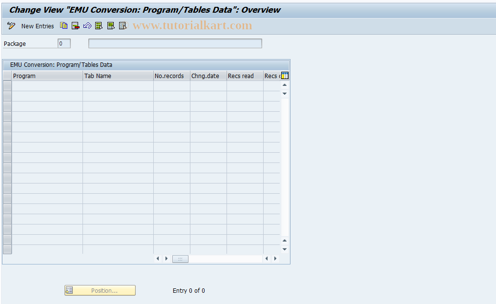 SAP TCode EW95 - EMU Conversion: Tables and Programs