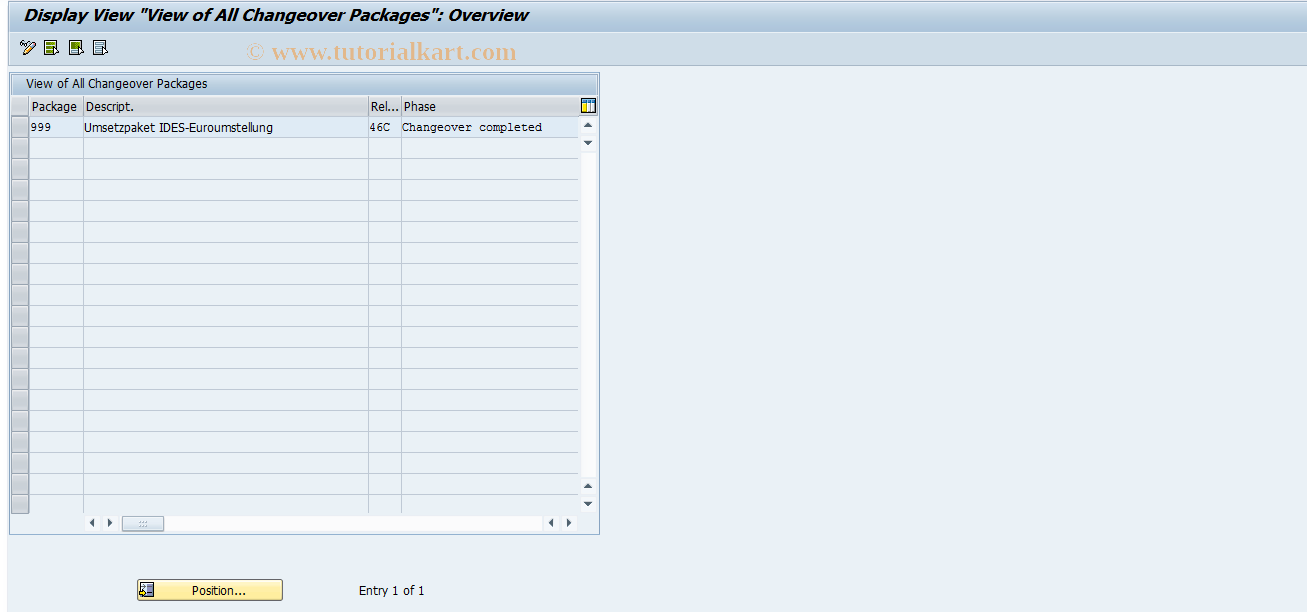 SAP TCode EW99 - Overview of all Packages