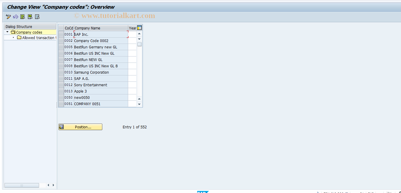 SAP TCode EWA6 - Lock AA Transaction Types