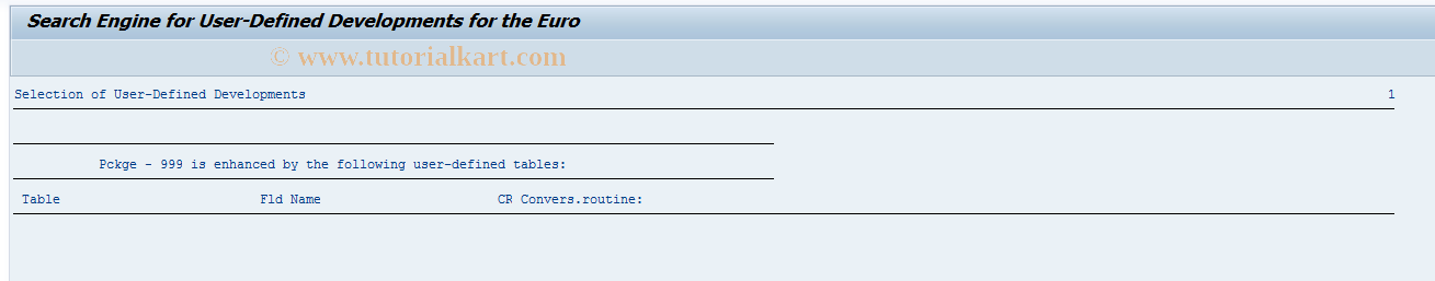 SAP TCode EWK4 - Customer Development: Save Selection