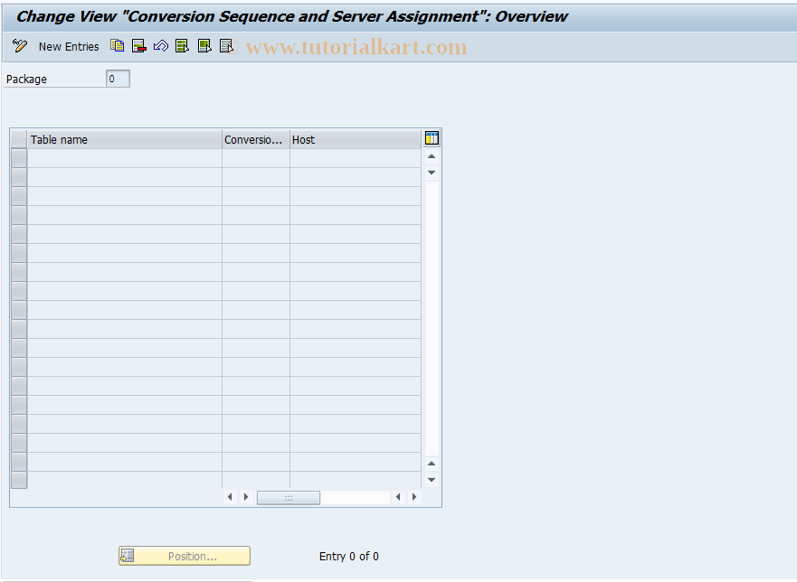 SAP TCode EWUM - Conversion Sequence/Server Assignmnt
