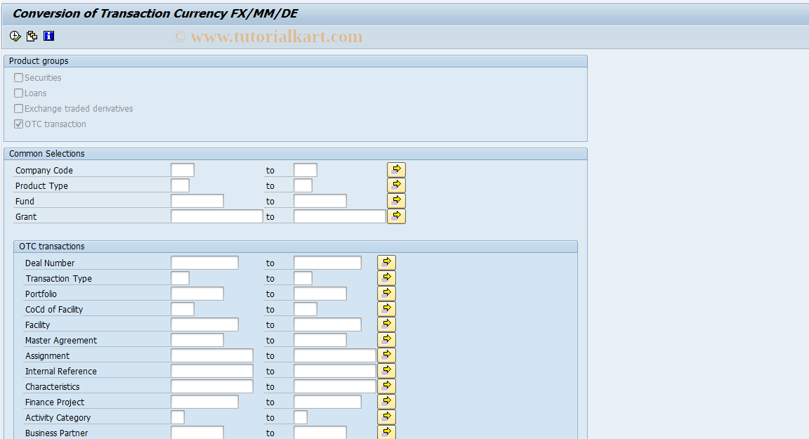SAP TCode EWUT - EMU: TA currency changeover FX/MM/DE
