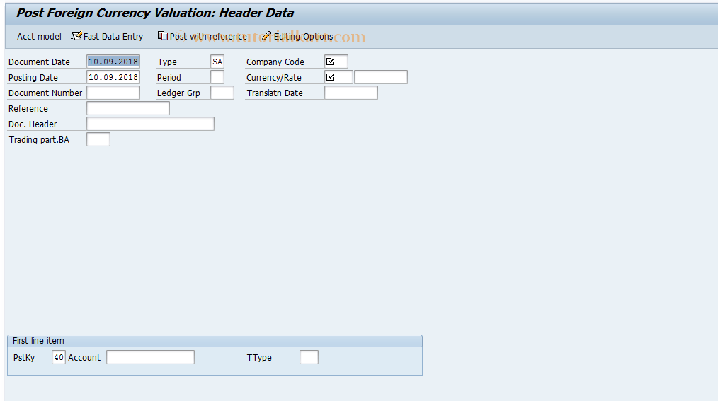 SAP TCode F-05 - Post Foreign Currency Valuation