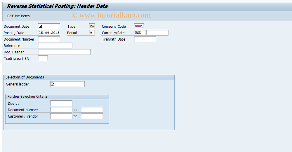 SAP TCode F-19 - Reverse Statistical Posting