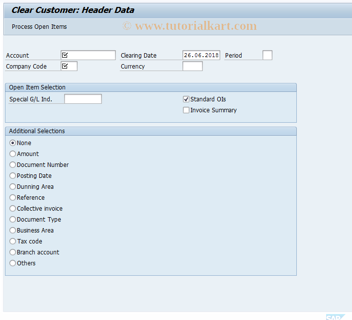 SAP TCode F-32 - Clear Customer