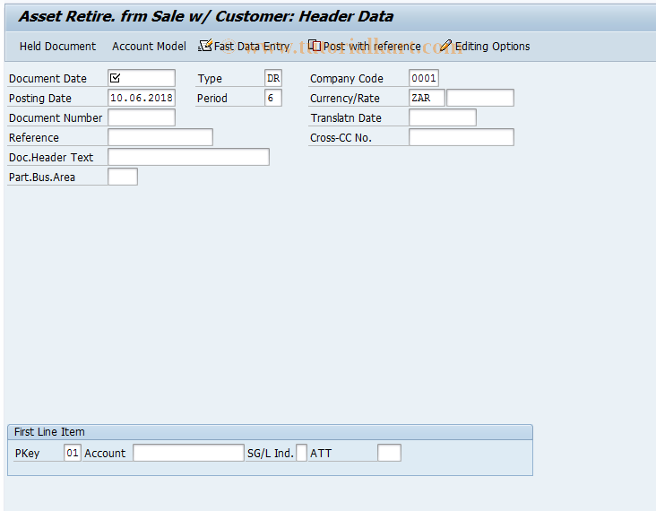 SAP TCode F-92 - Asset Retire. frm Sale w/ Customer