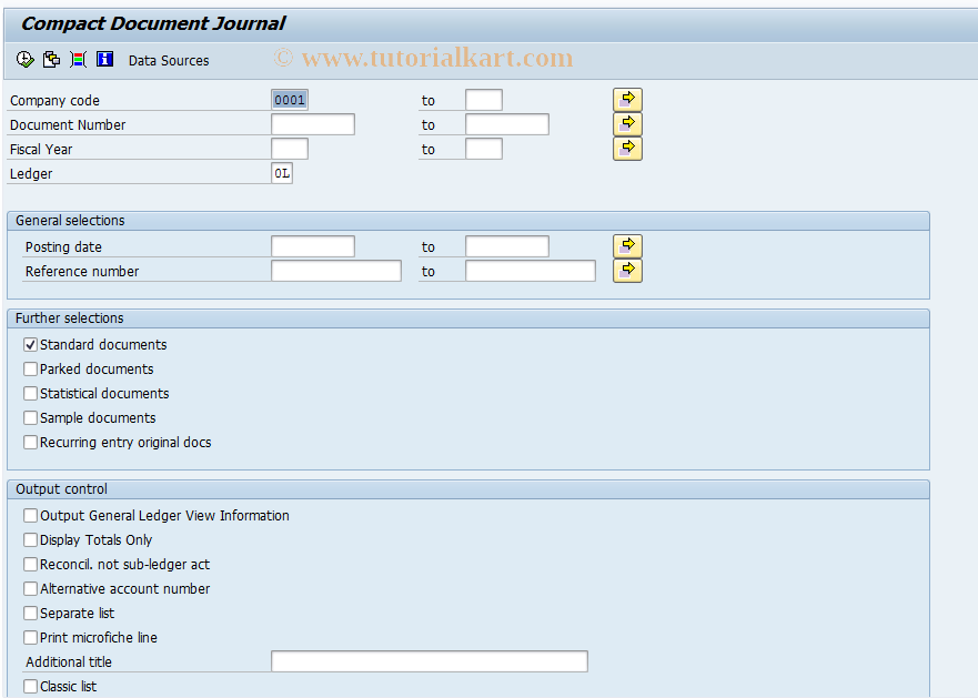 SAP TCode F.02 - Compact Journal