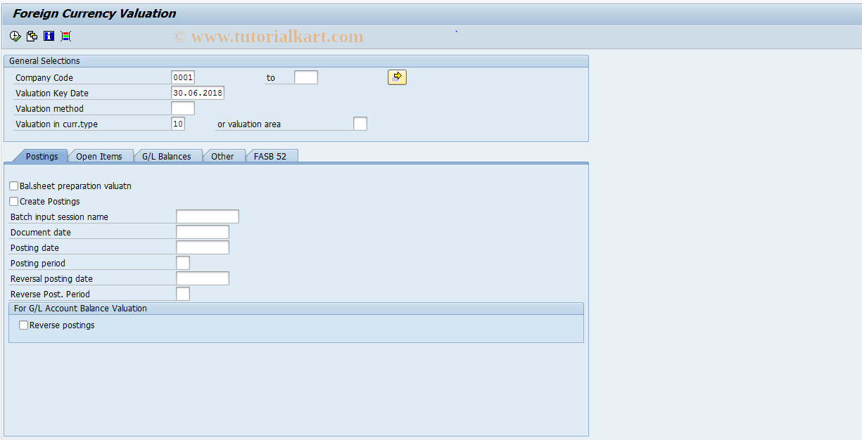 SAP TCode F.05 - Foreign Currency Valuation