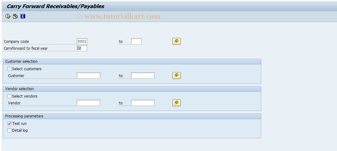 SAP TCode F.07 - G/L: Balance Carryforward